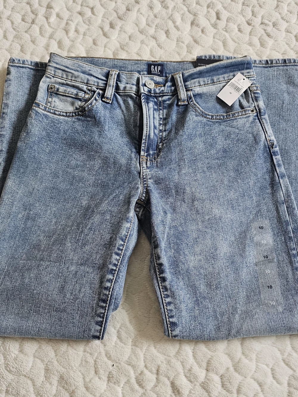 NEW Boys GAP Medium Light Blue Straight Jeans 10